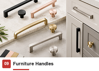 furniture handles and cabinet knobs in matte black, brushed nickel, satin brass and brushed rose gold finishes